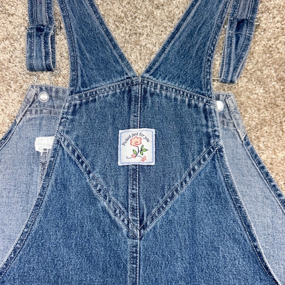 Vintage Winnie The Pooh Piglet Denim Overalls Short Women Size 20 Cutoffs - Picture 10 of 10